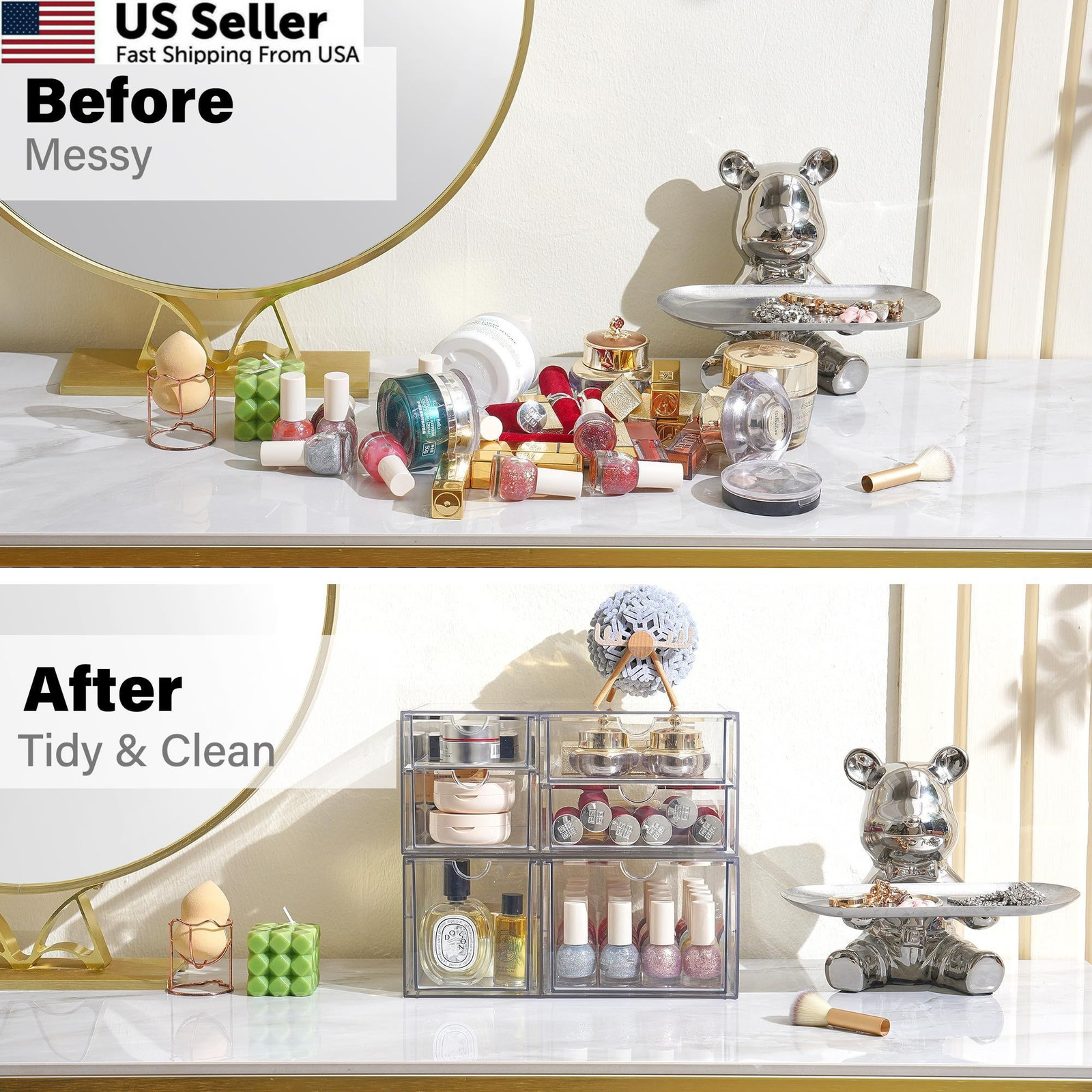 Prsildan Acrylic Drawer Makeup Organizer with 6 Drawers (Not for Transparent
