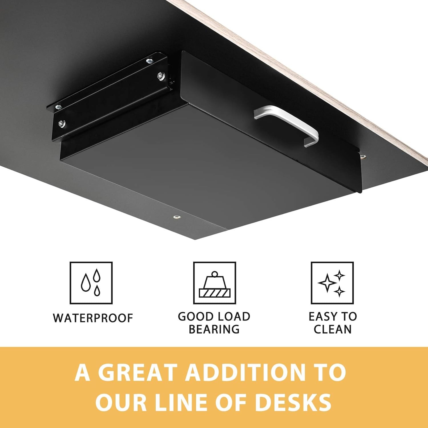 Under Desk Pull Out Drawer Storage Organizer Office Mounted Easy Slide Out
