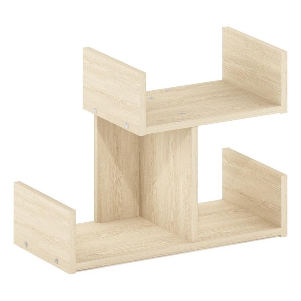 Furinno HERMITE Wooden Desktop Bookshelf Storage Organizer for Home Bauhaus Oak