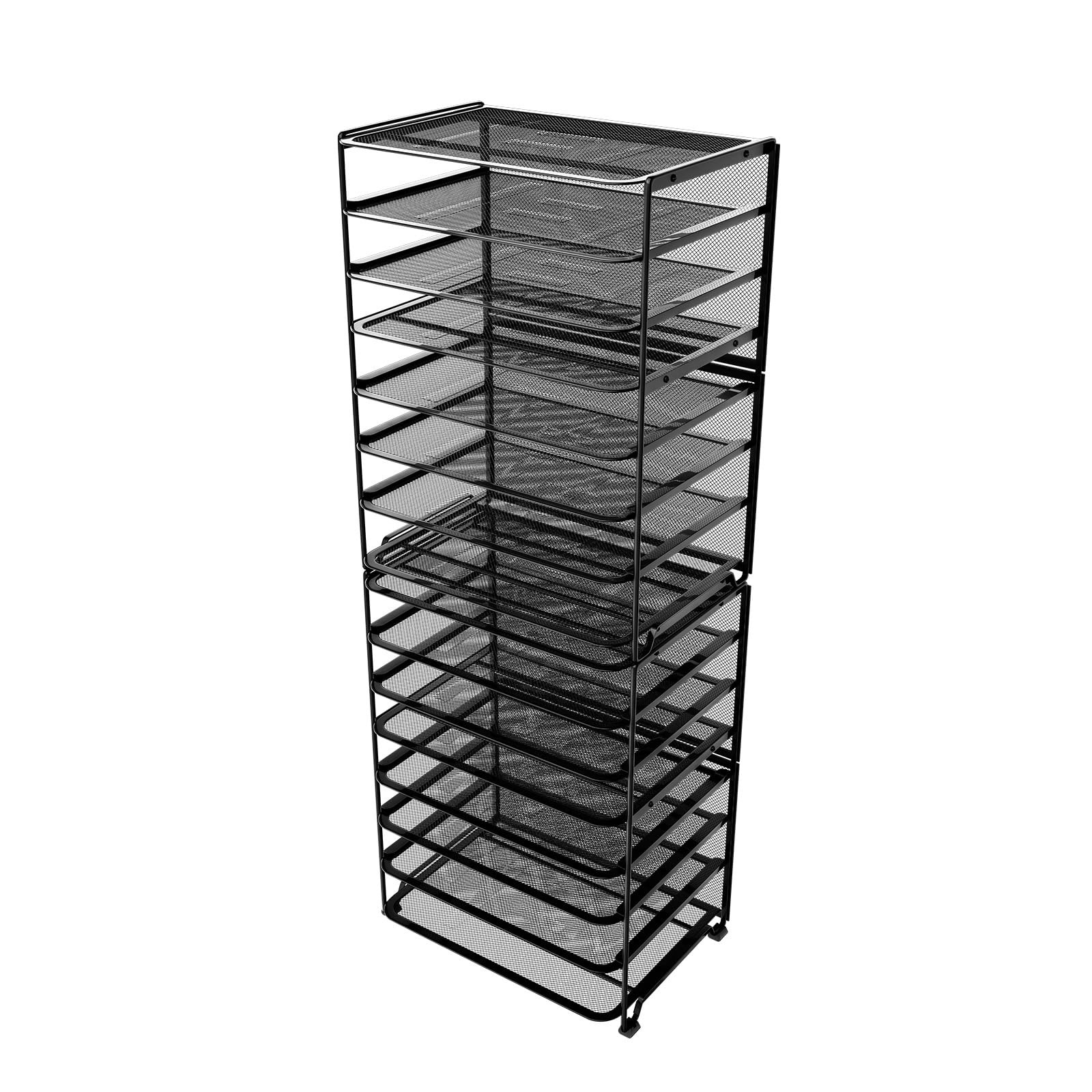 2 Pack 8 Tier Letter Tray Paper – Mesh Desk File Organizer for Office School …