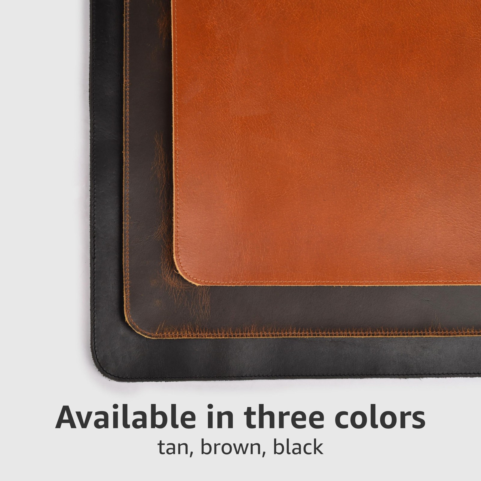 LEATHER VILLAGE Real Leather Desk Pad (3mm) Thick Double 32×16 Inch, Black
