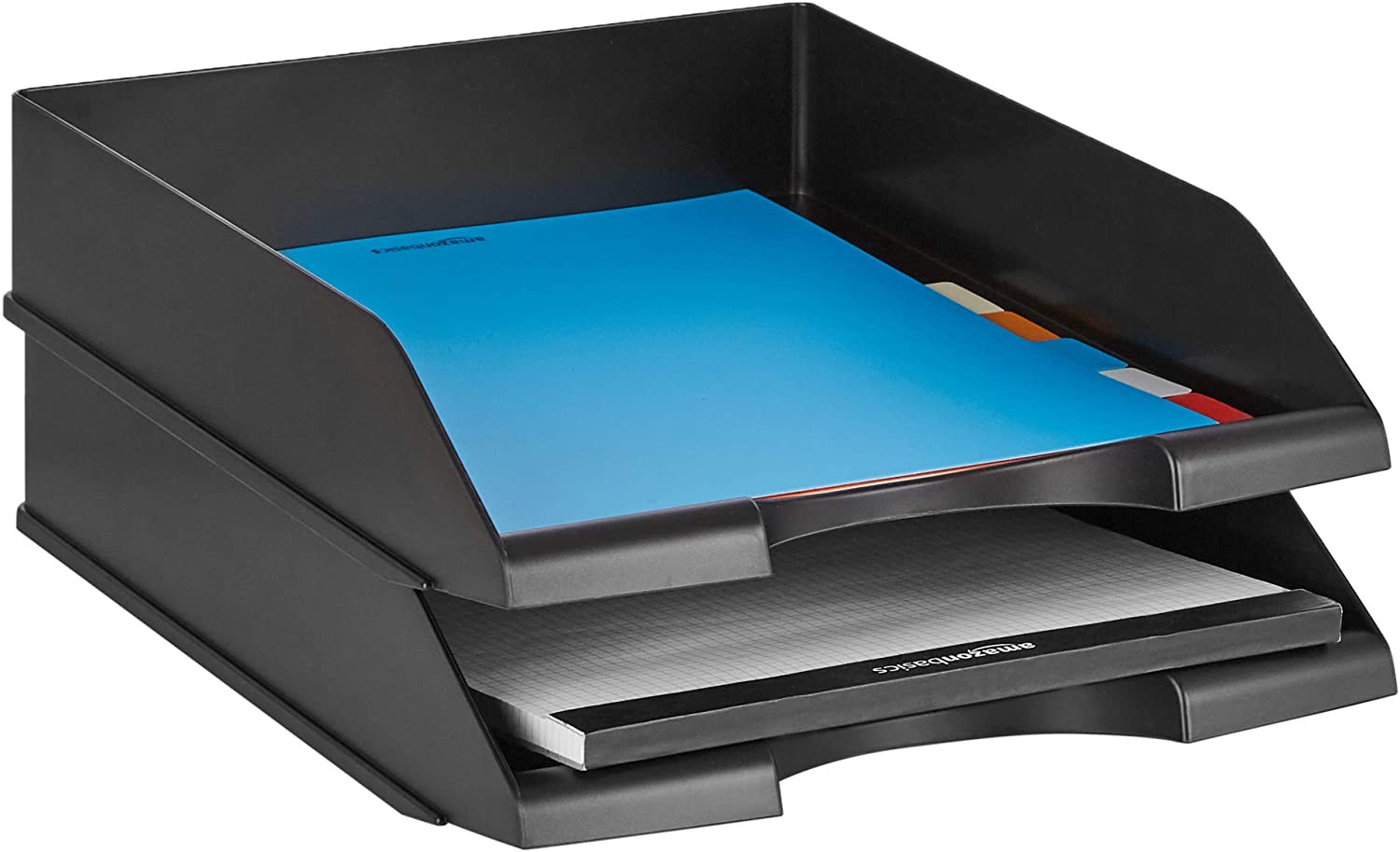 Rectangular Stackable Desk Organizer Office Letter Tray, File Storage, Paper Org