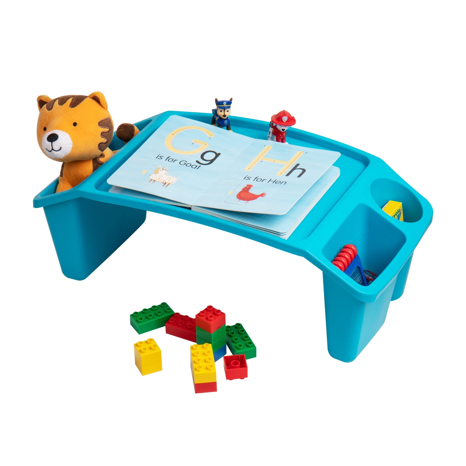 Mind Reader Kids Lap Desk Portable Activity Tray Side Storage Stackable Plastic