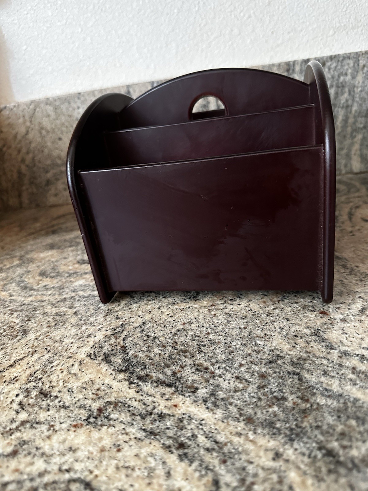 Wooden Desk Top Caddy Compact Space Saver 5 Sections Multi Functional Swivels