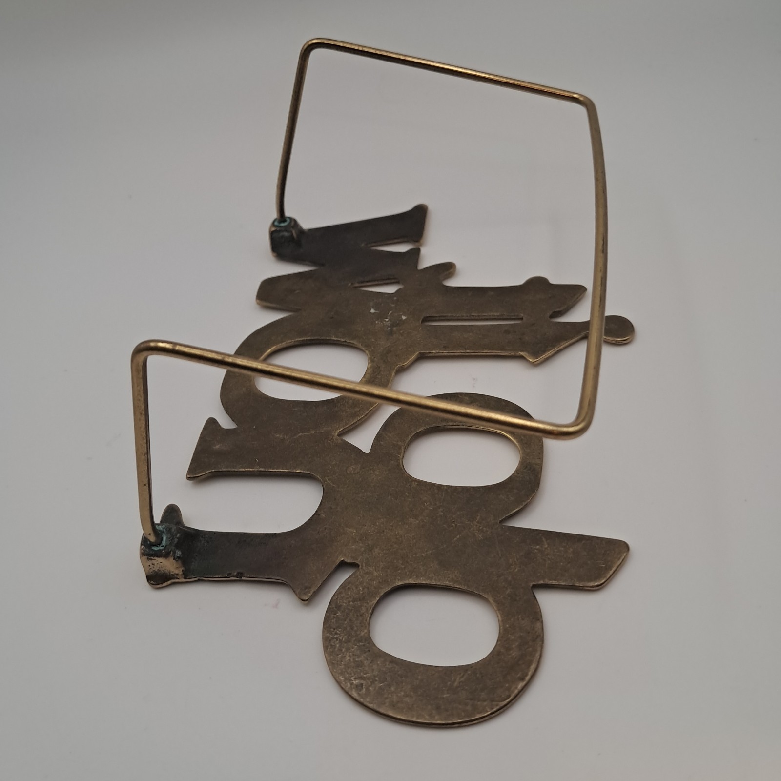 Vtg Brass DO IT NOW Letter Organizer Motivational Quote Office Desk Decor Metal
