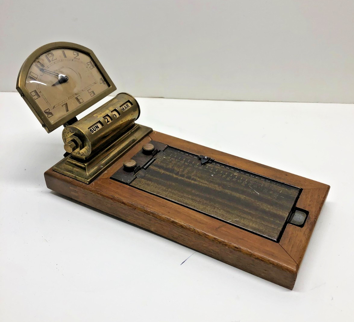 Art Deco Style Clock Rolodex made by New Haven Clock Co. ( Tele-List ) No Res.