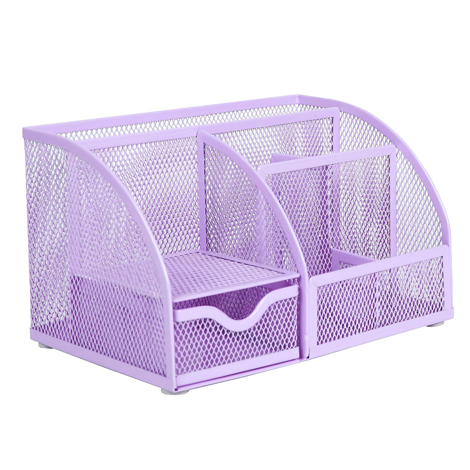 Annova Mesh Desk Organizer Office with 7 Compartments + Light Purple