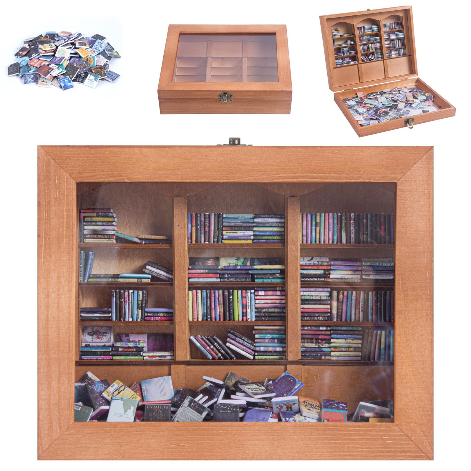 Anxiety Bookshelf Mini Books with 340 Minibooks Portable Bookshelf,Stress-Rel…