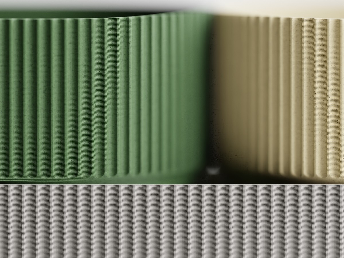 Modern Desk Organizer Stacked Cylindrical Storage Trays Green Beige