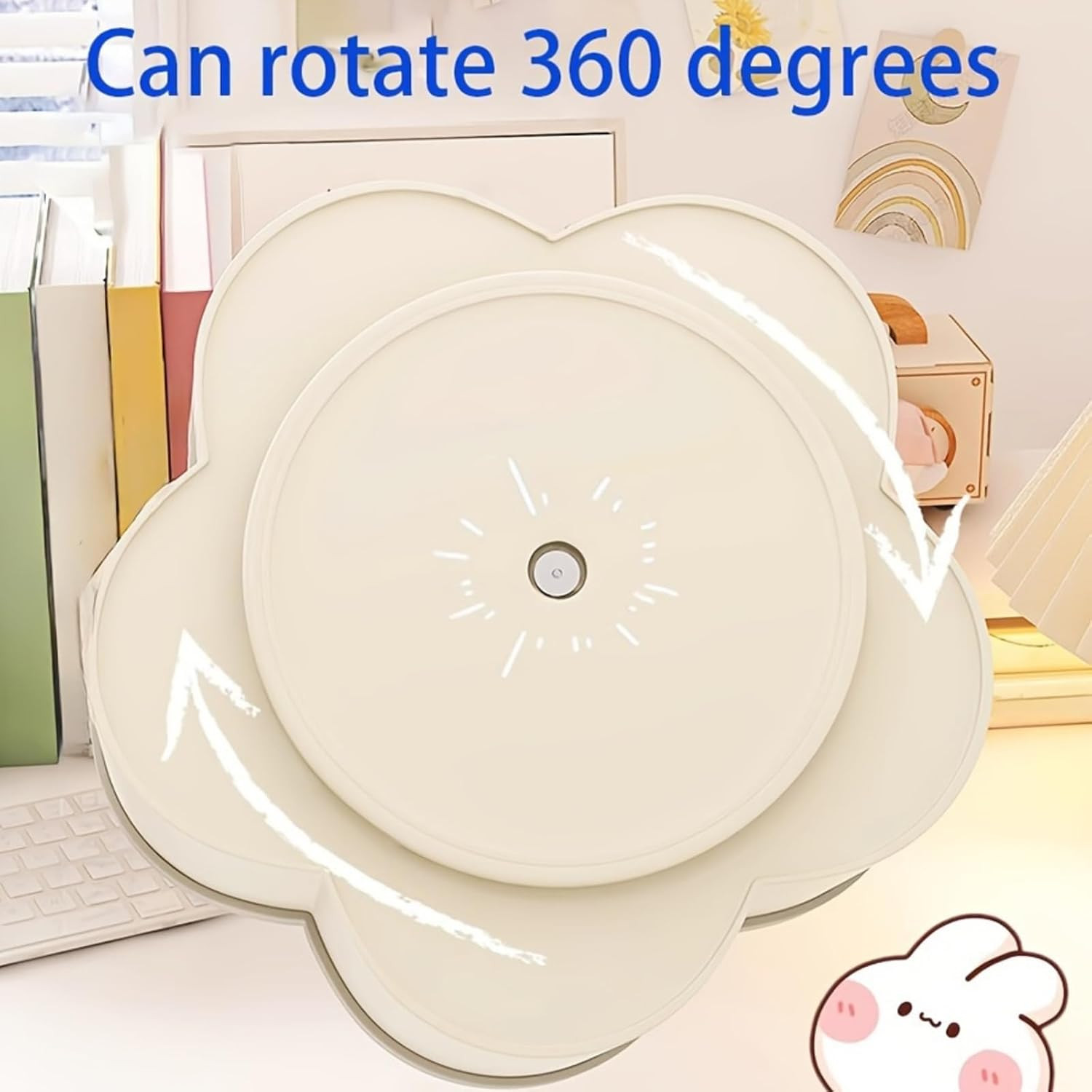 Desk Pencil Pen Holder – 5 Slot 360 Degree Rotating Desk Pen Organizer for Deskt
