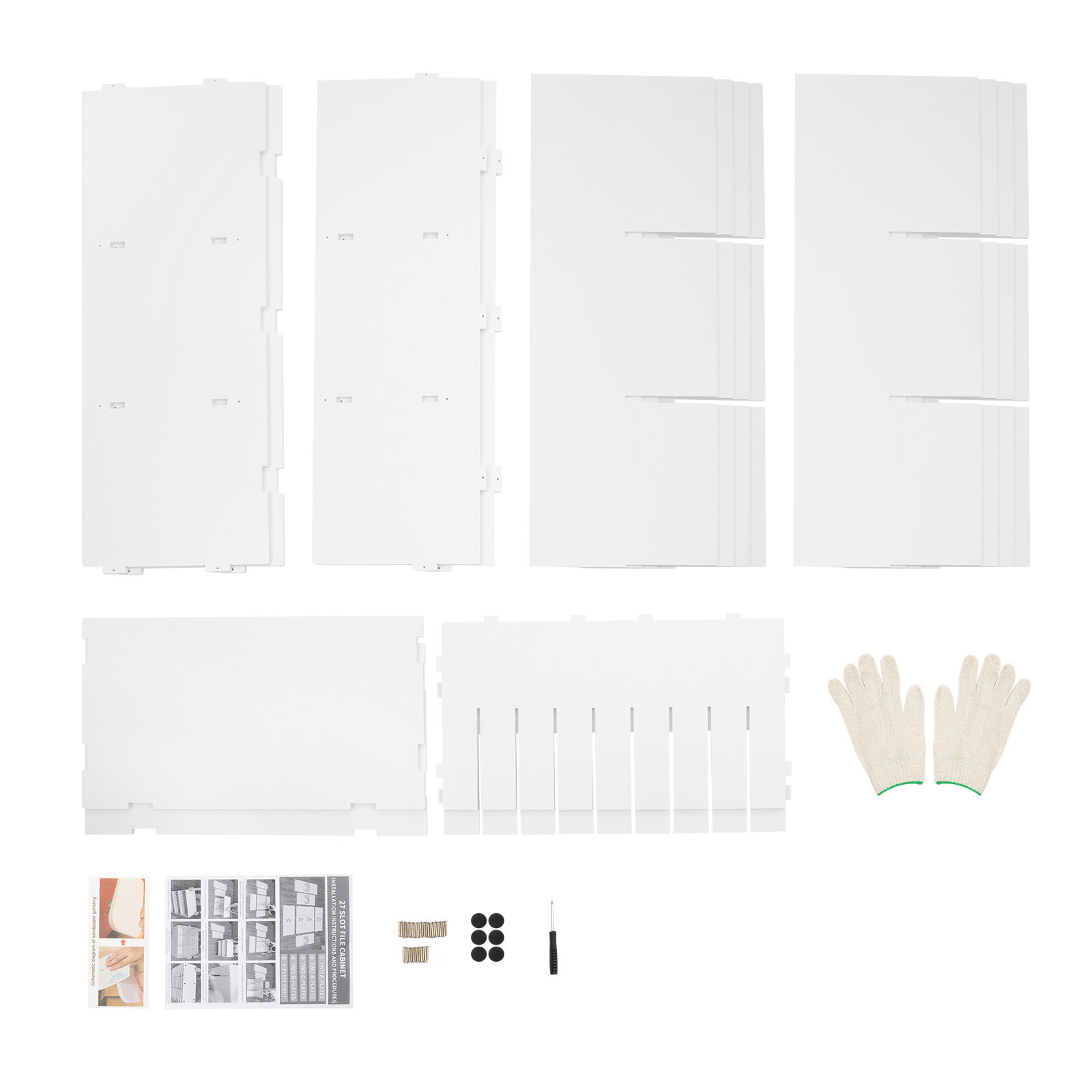 White Desktop Literature Organizer with 27 Compartments for Home or Office