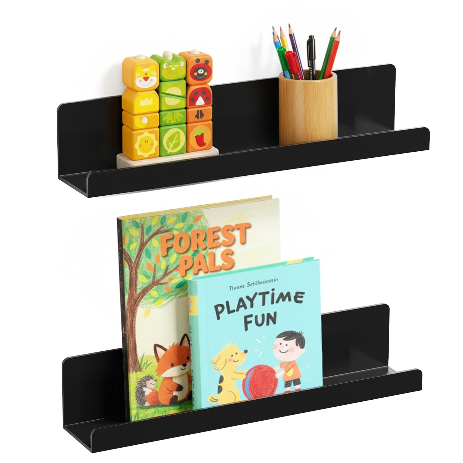 2 Pack Magnetic Book Shelf for Whiteboard, 12 Inch Reusable Acrylic Magnetic …