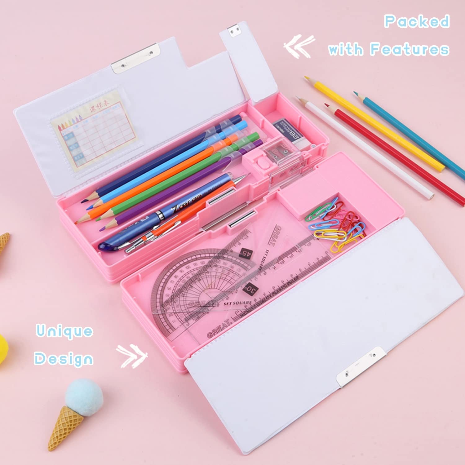 LilyBeauty Pop Up Multifunction Pencil Case for Girls Boys, Cute Cartoon Pen …