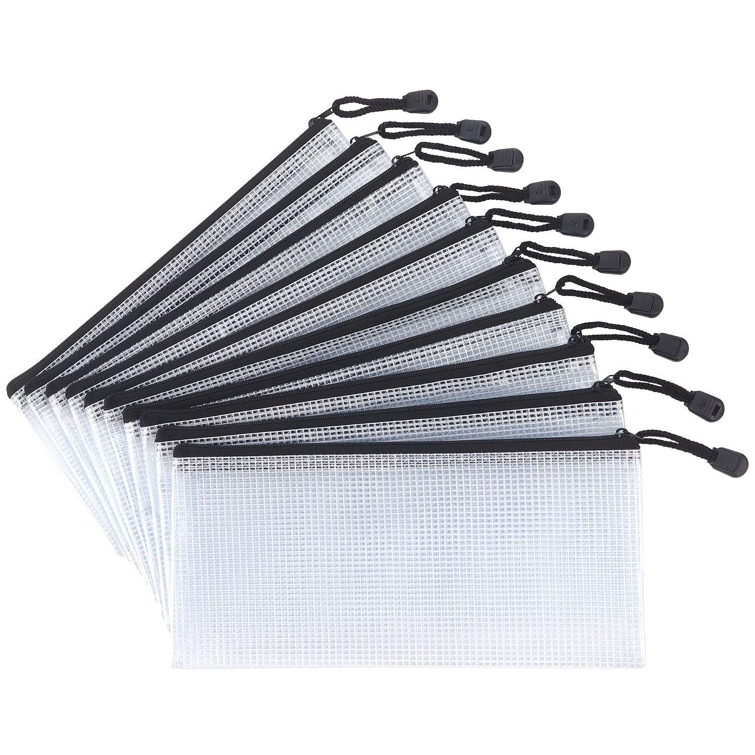 10 Pack Small Mesh Zipper Pouch Document Waterproof Zipper Bags Pencil Pouche