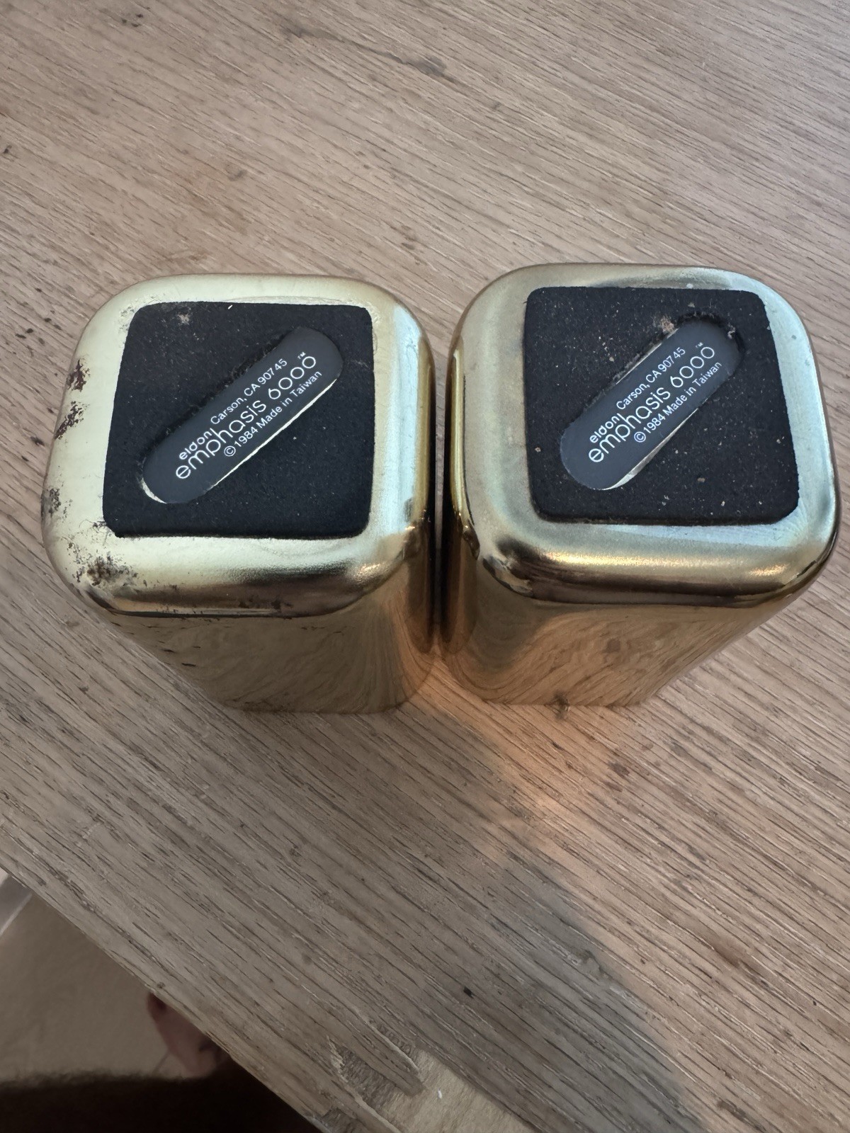 Vintage Eldon Bronze Gold Pen Holder Set of 2 Office Desk Accessories 6000 MCM