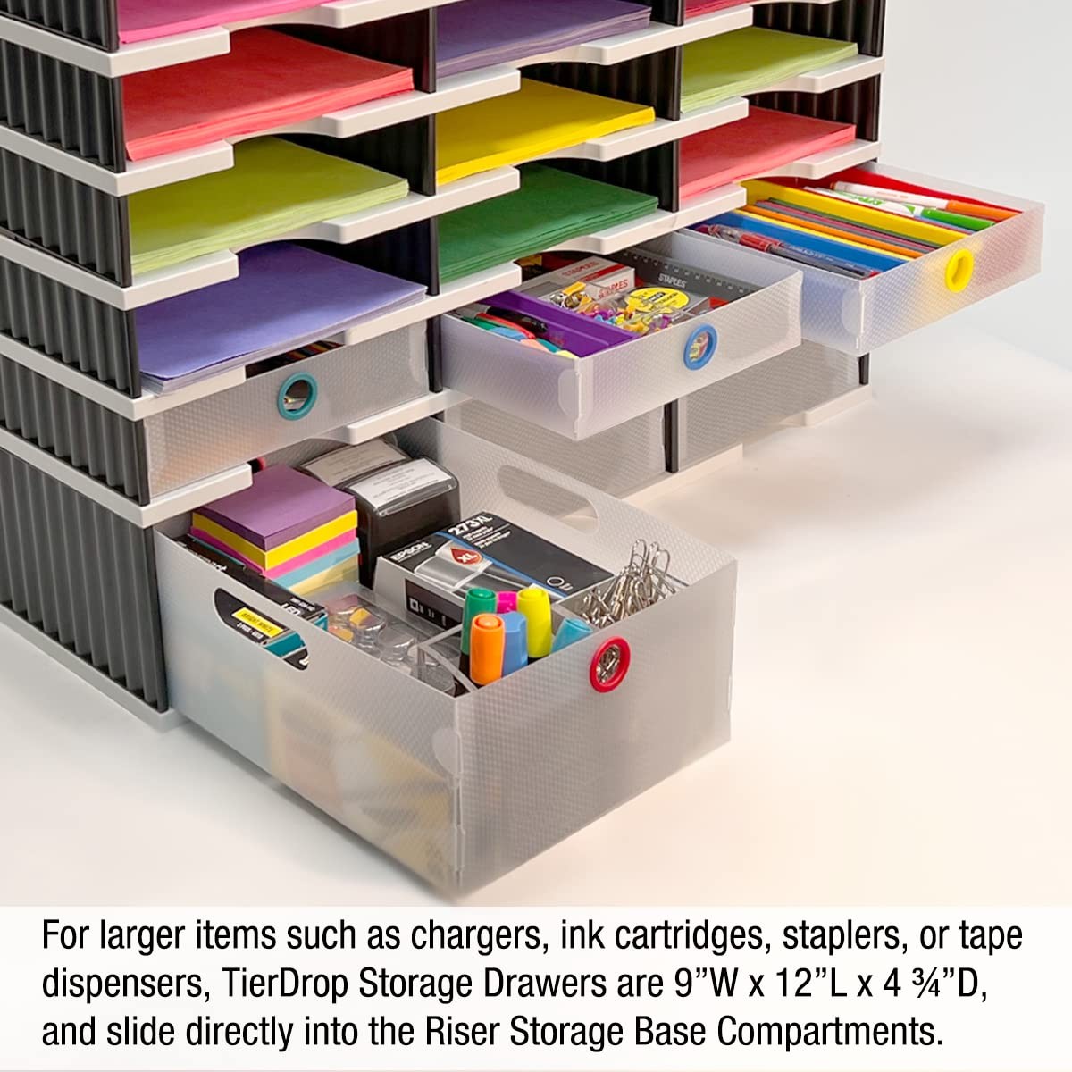 Ultimate Office TierDrop Supply Drawers (Set of 3), Clear