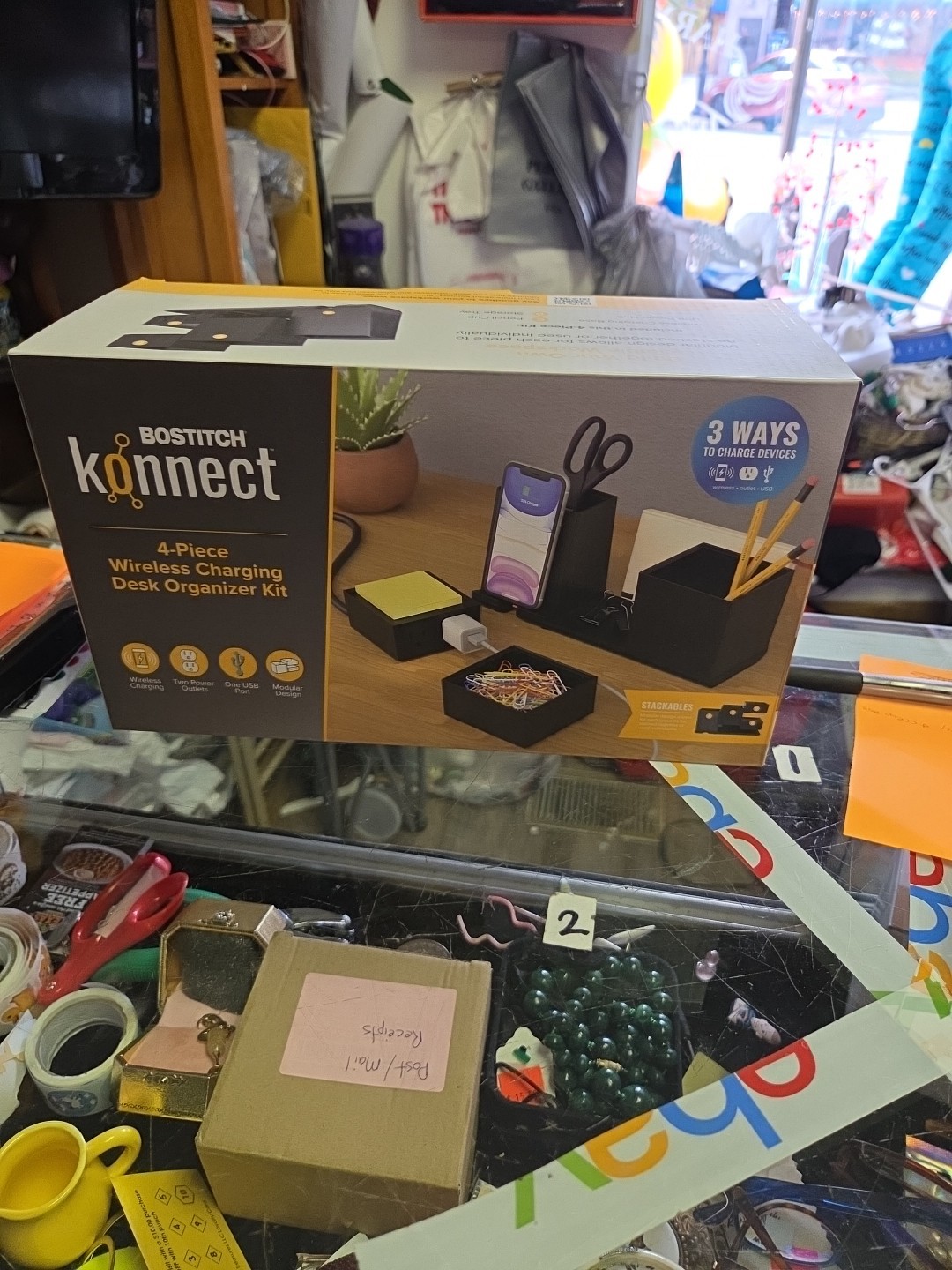 Bostitch Konnect 4-piece Wireless Charging Desk Organizer Kit NEW Sealed
