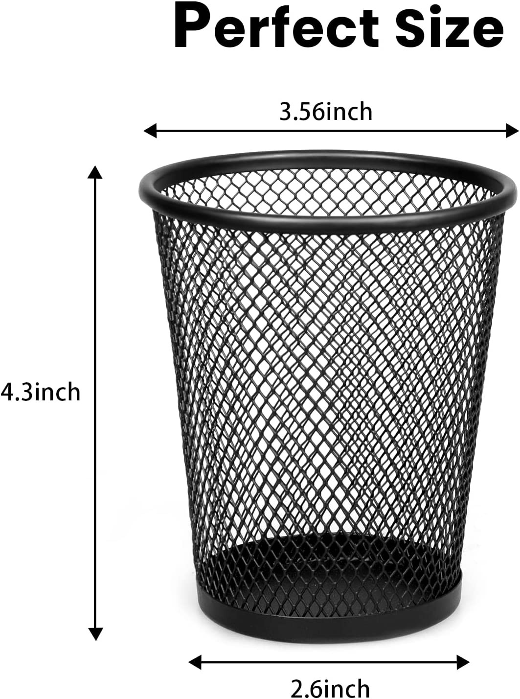 QYH Mesh Pencil Holder for Desk 6 Pack, Metal Pen Cup Black | Pen Holder for Des