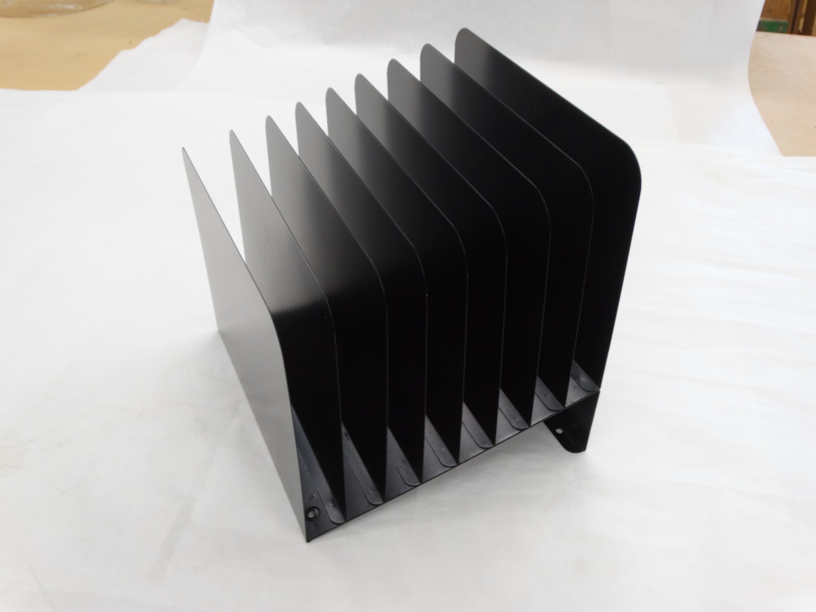 Vintage Steelmaster Vertical 8 Slot Steel Desk Slant Organizer / Sorter Black