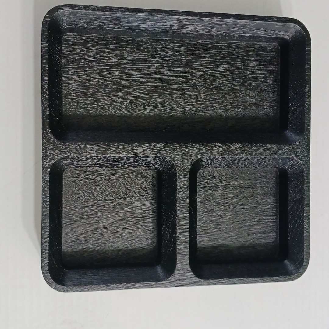 BLU DOT Square One Organizer Tray Desk Office Home Black-Stained Acacia