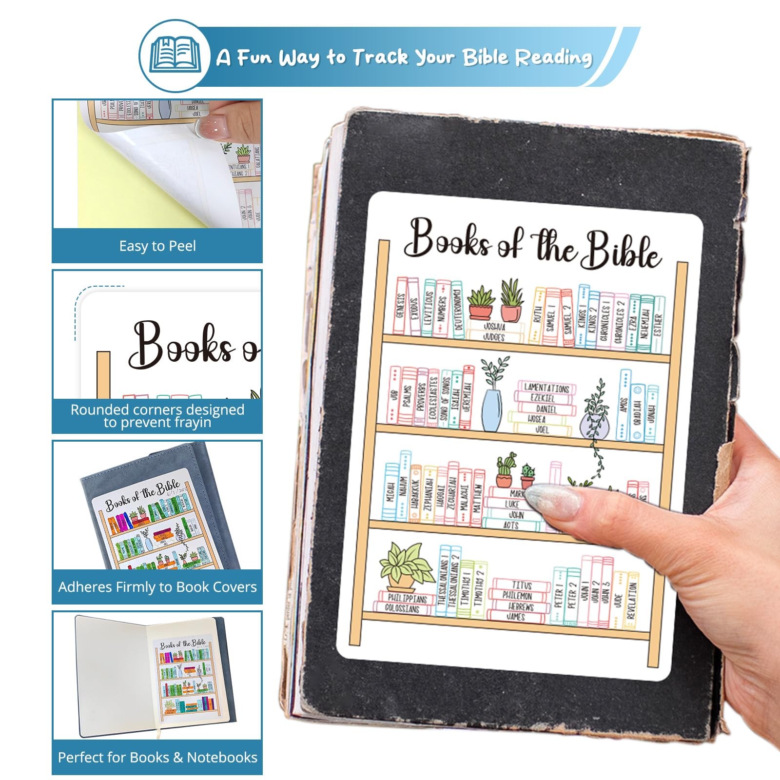 Books of the Bible Tracker Sticker –Bible Books Shelf Coloring Page, Bible Re…