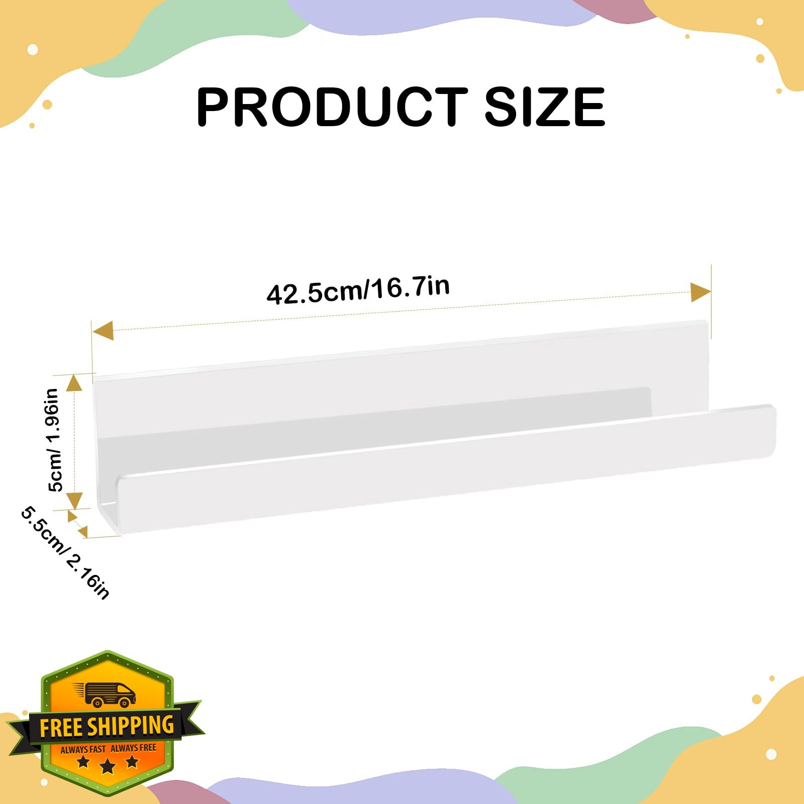 KRYPTNXS Magnetic Book Shelf White 2 Pack