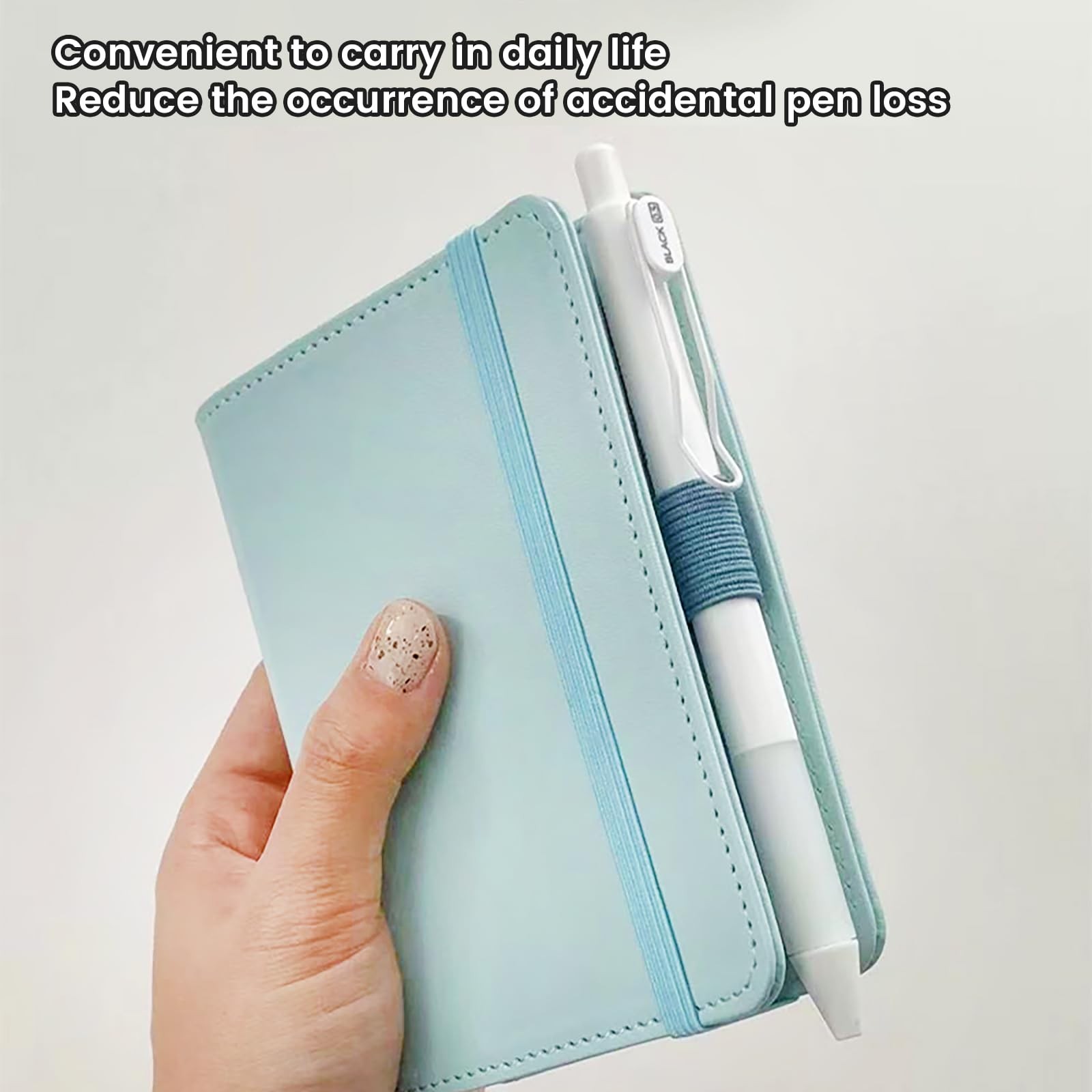 Pen Loop Holder for Notebook 6 Pcs Adhesive Pen Holder Colorful Leather Elast…