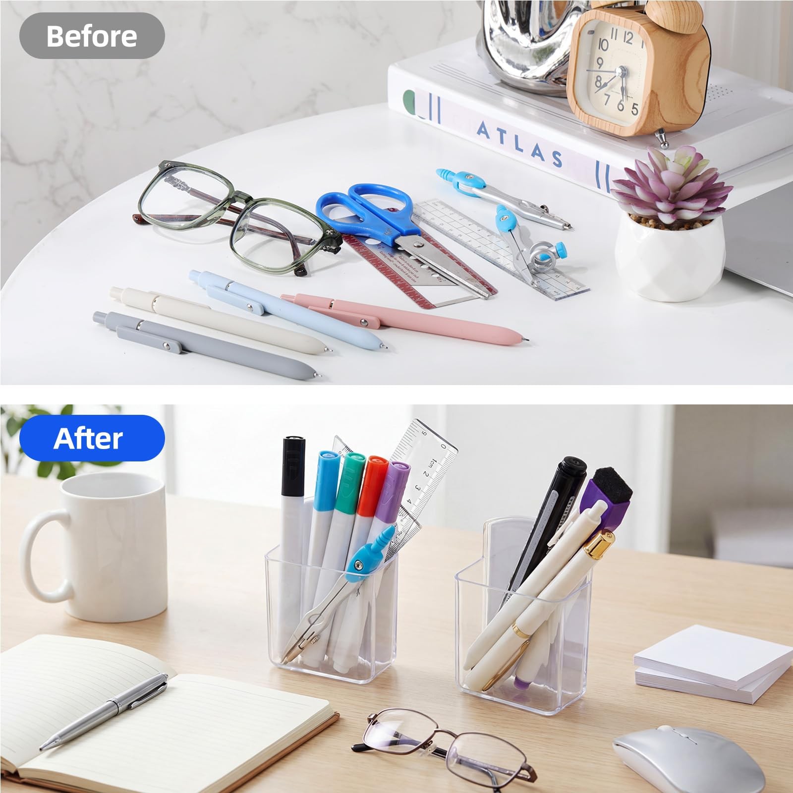 12 PCS Remote Control Holder Wall Mount Self Adhesive Transparent Organizer