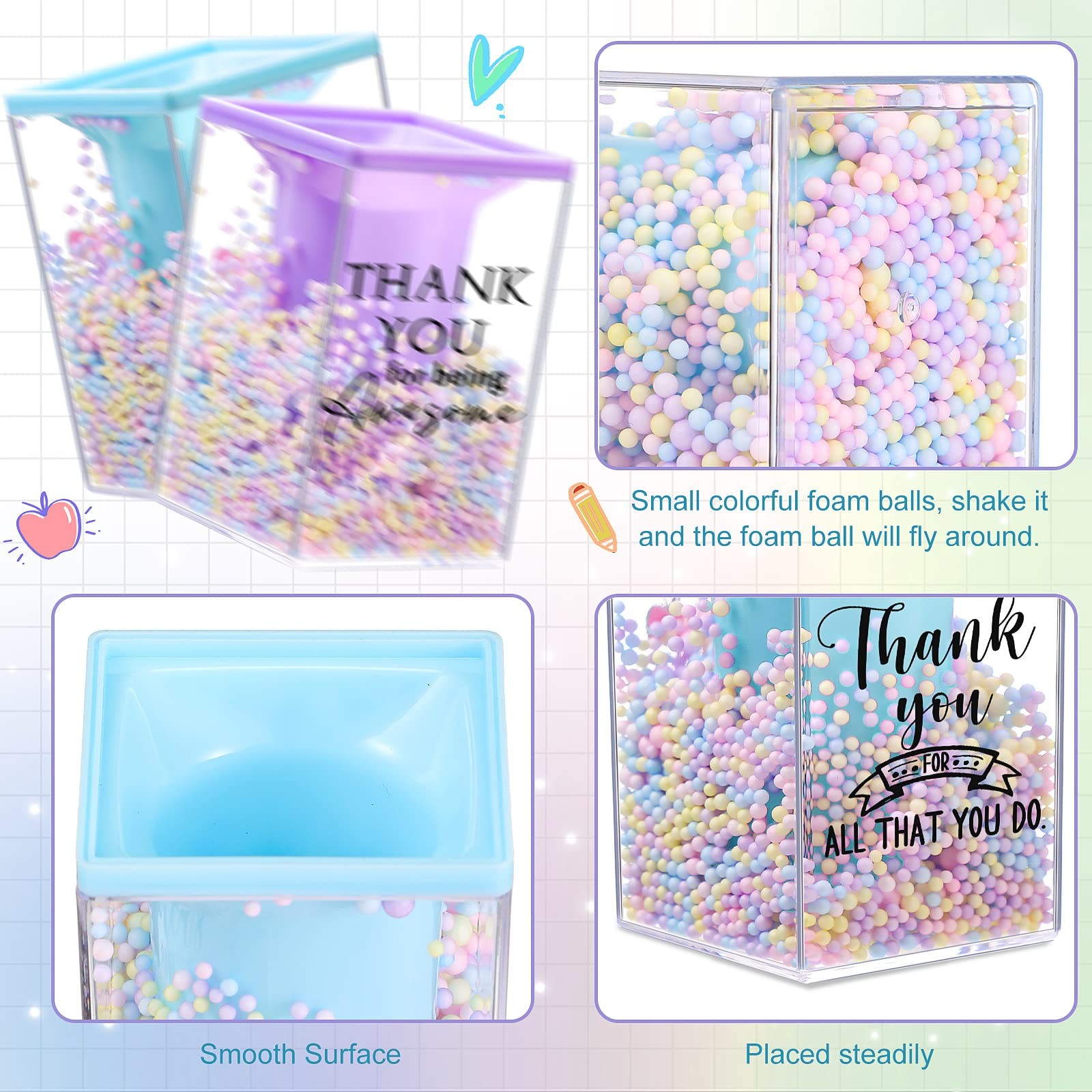 10 Pcs Appreciation Gifts for Coworkers Bulk Cute Bubble Pencil Holder Inspir…
