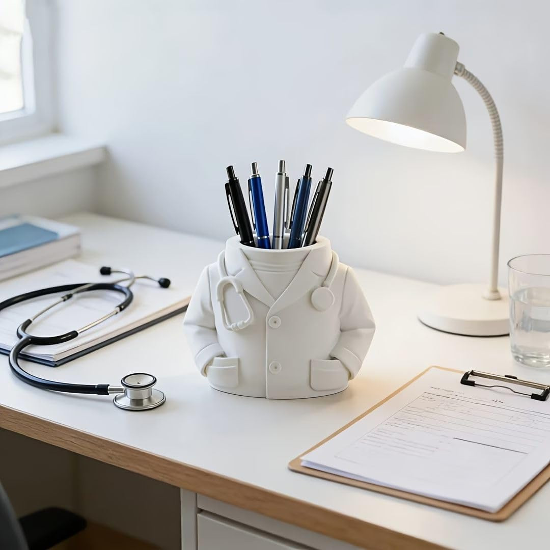 Creative Desk Organizer,Doctor’S Coat-Shaped Pencil Pen Holder,Desk Organizers S