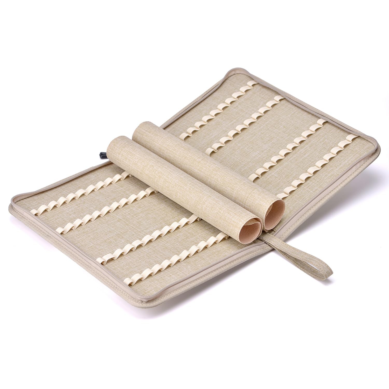 48 Fountain Pen Case Tan Organizer Bag, Waterproof Canvas Pen Display Holder …