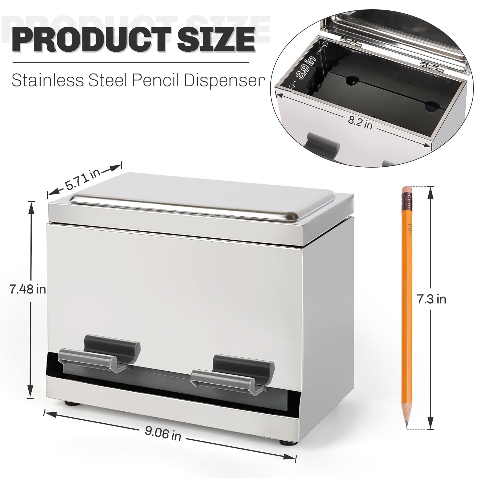 Stainless Steel Pencil Dispenser/Pen Holder for Classroom Home Restaurant for…