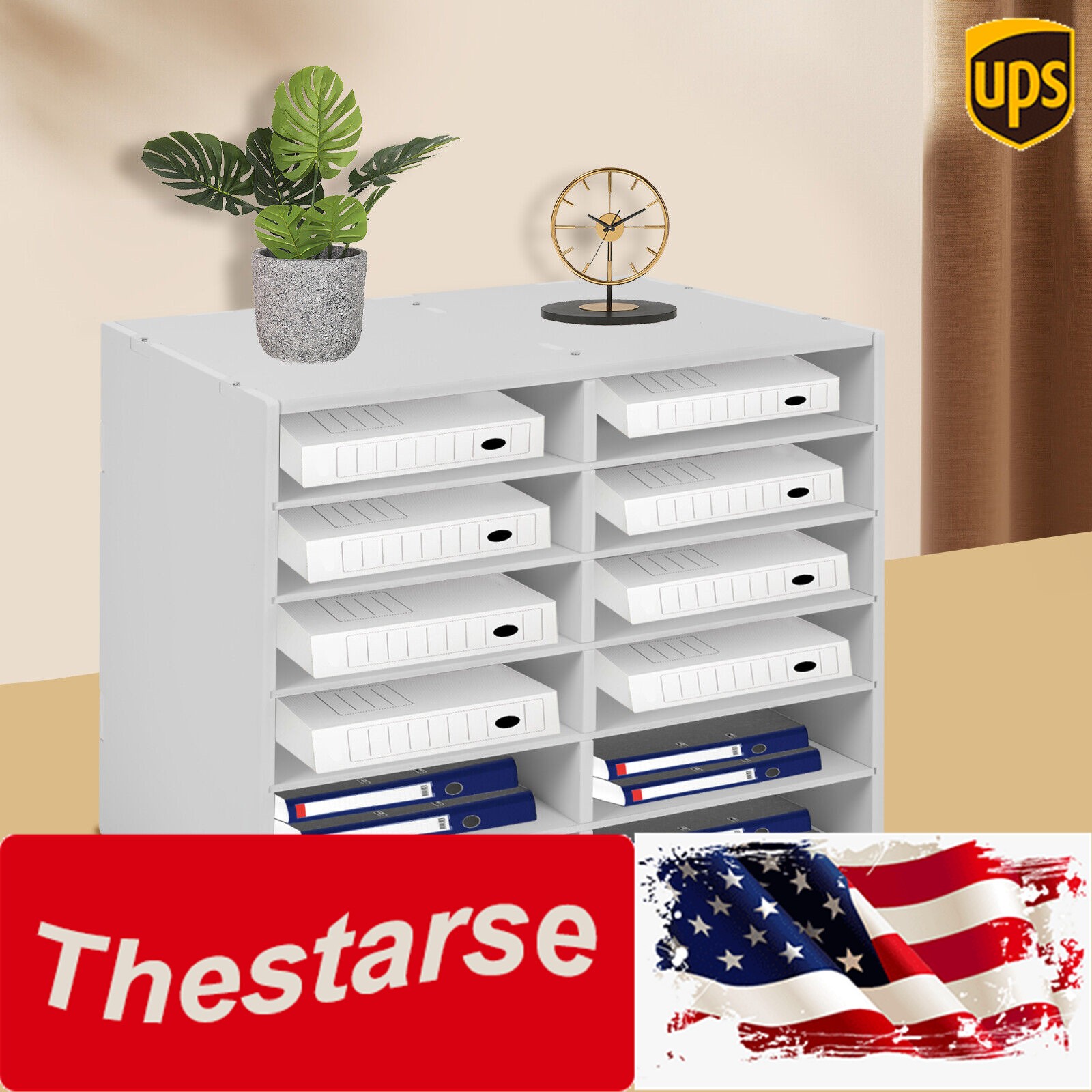 Desktop Literature Organizer File Sorter Paper Storage Holder 12 Compartments
