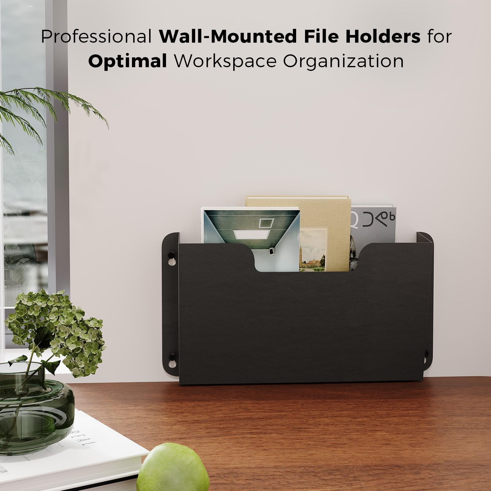 DR POCKET RACK Wall-Mounted File Rack, Single Pocket, Metal Organizer for Let…