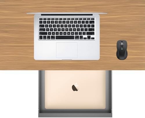 Under Desk Mounted Sliding Pull-Out Drawer for Office Desk W 19.2″ x D 13.4″ Sto