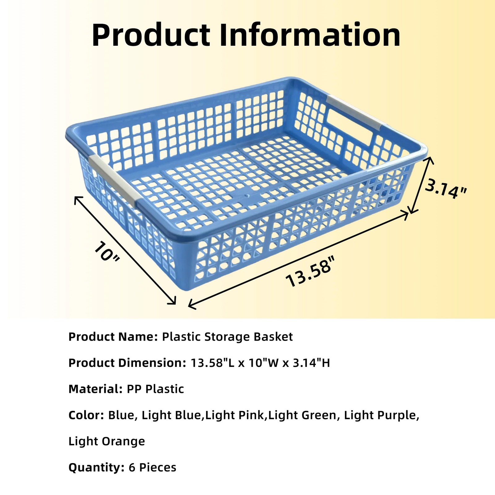 6 Pack Plastic Turn in Paper Trays for Classroom, Colorful Storage Bin Basket…