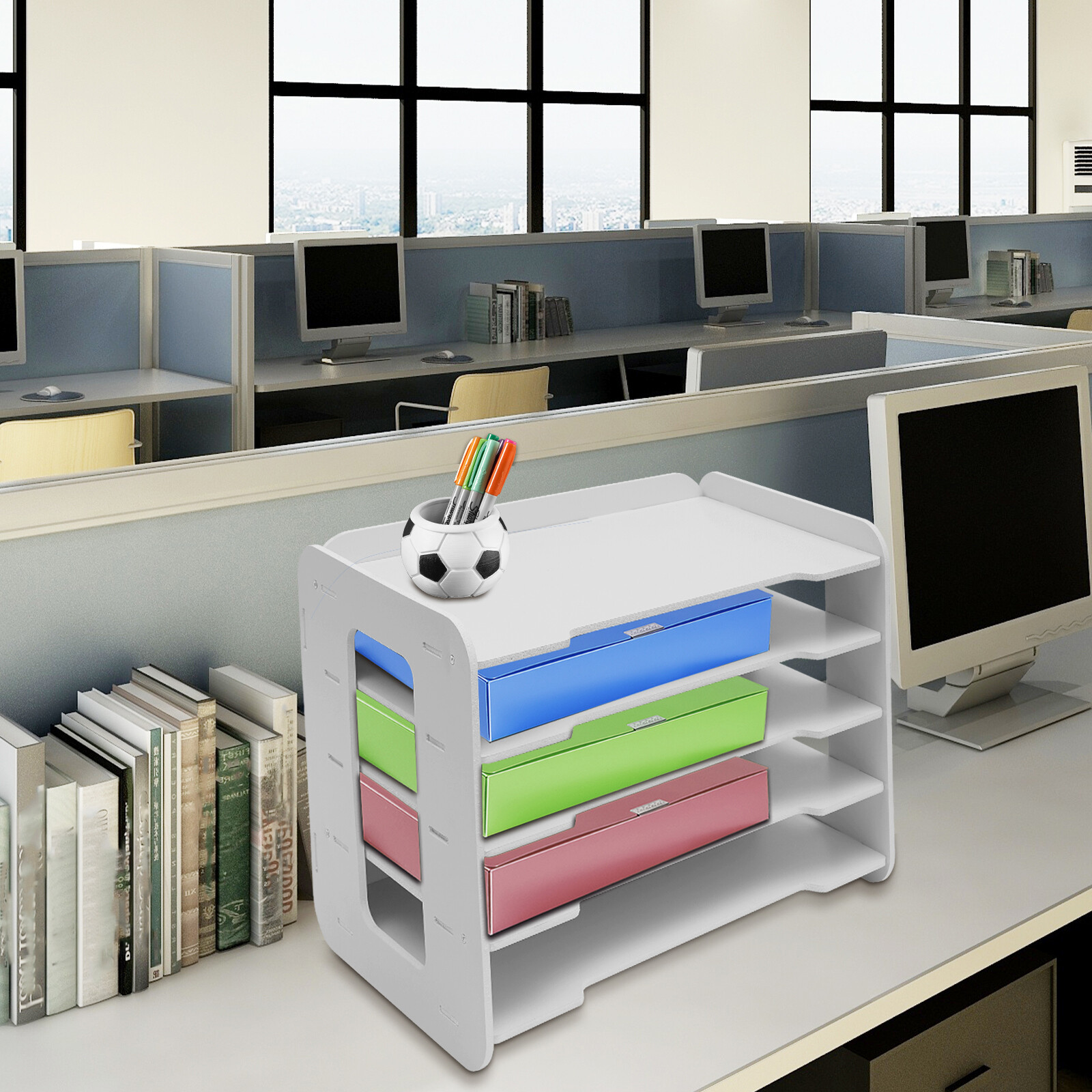 5 Tiers Stackable File Organizer Tray Desk Desktop Paper Document Tray Holder