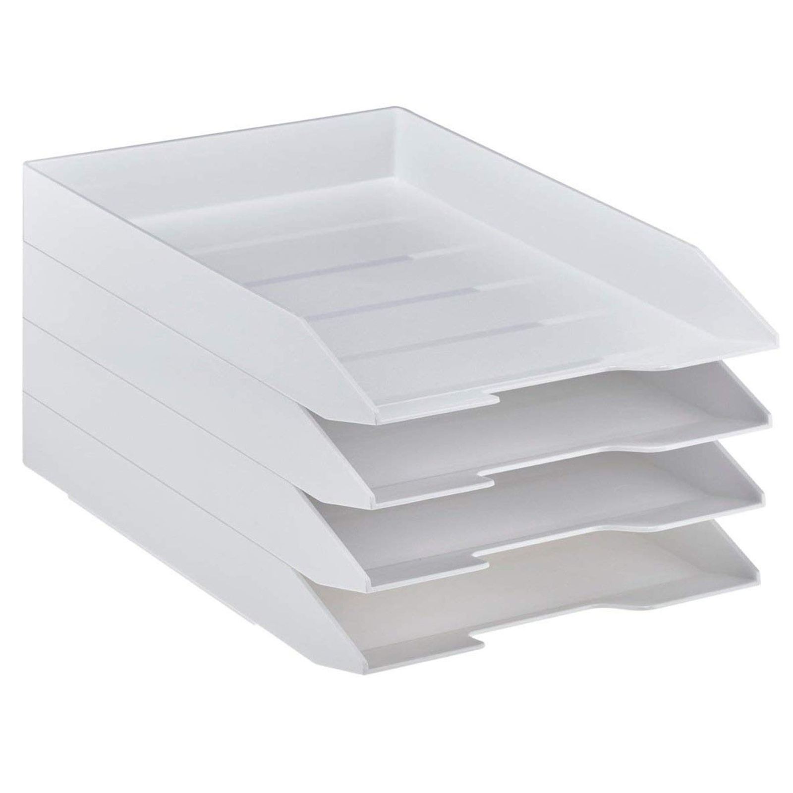 Stackable Letter Tray Front Load Letter Size Plastic White 1 Unit