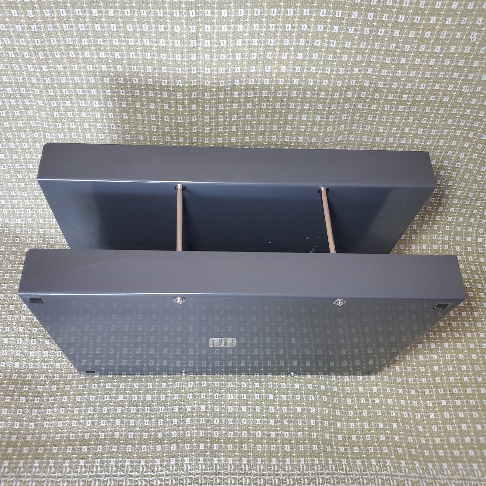 Vtg Knoll Smokador Double Letter Paper Tray Desk Organizer Steel Metal Gray