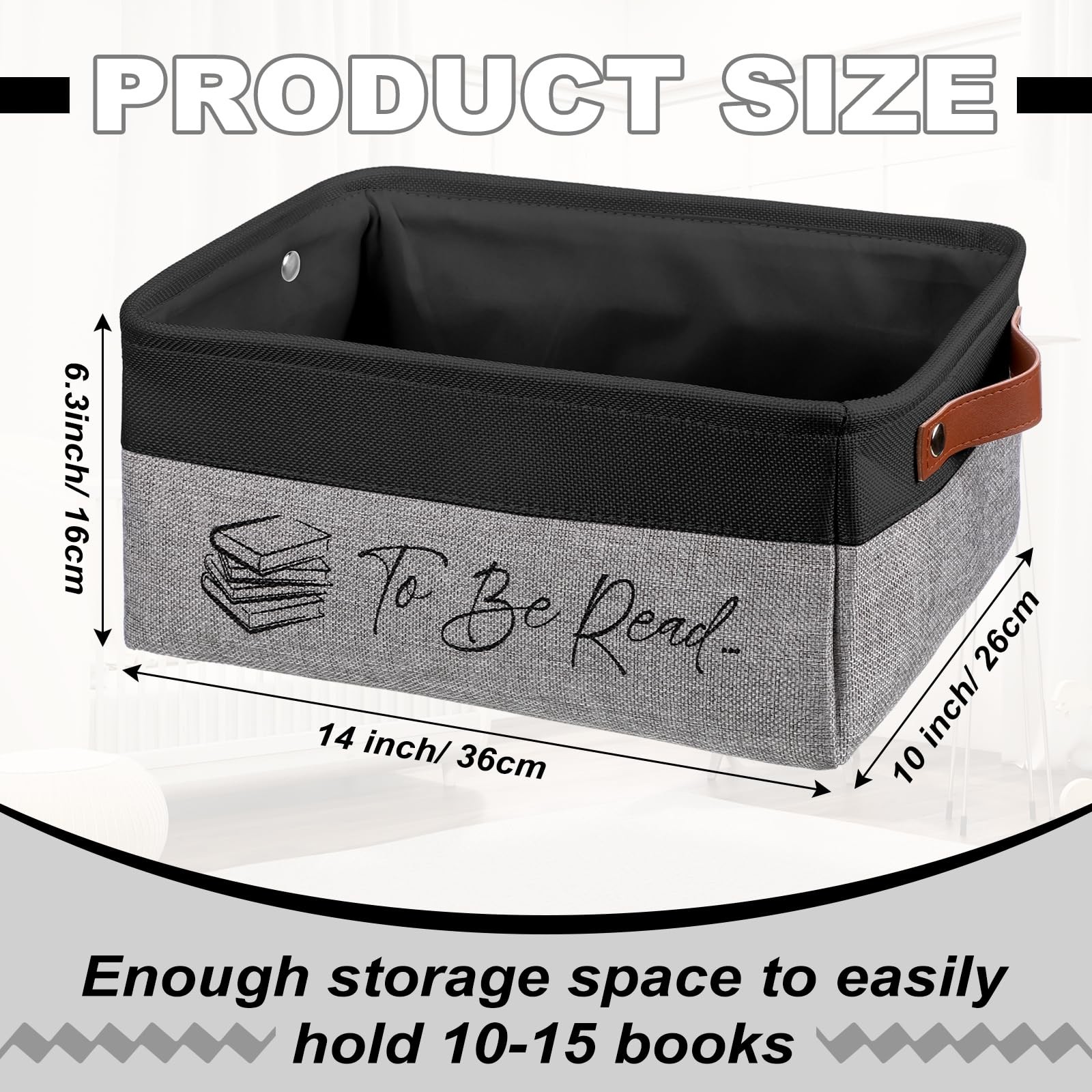 TBR Book Storage Basket To Be Read List Bin Bookish Accessories Organizer