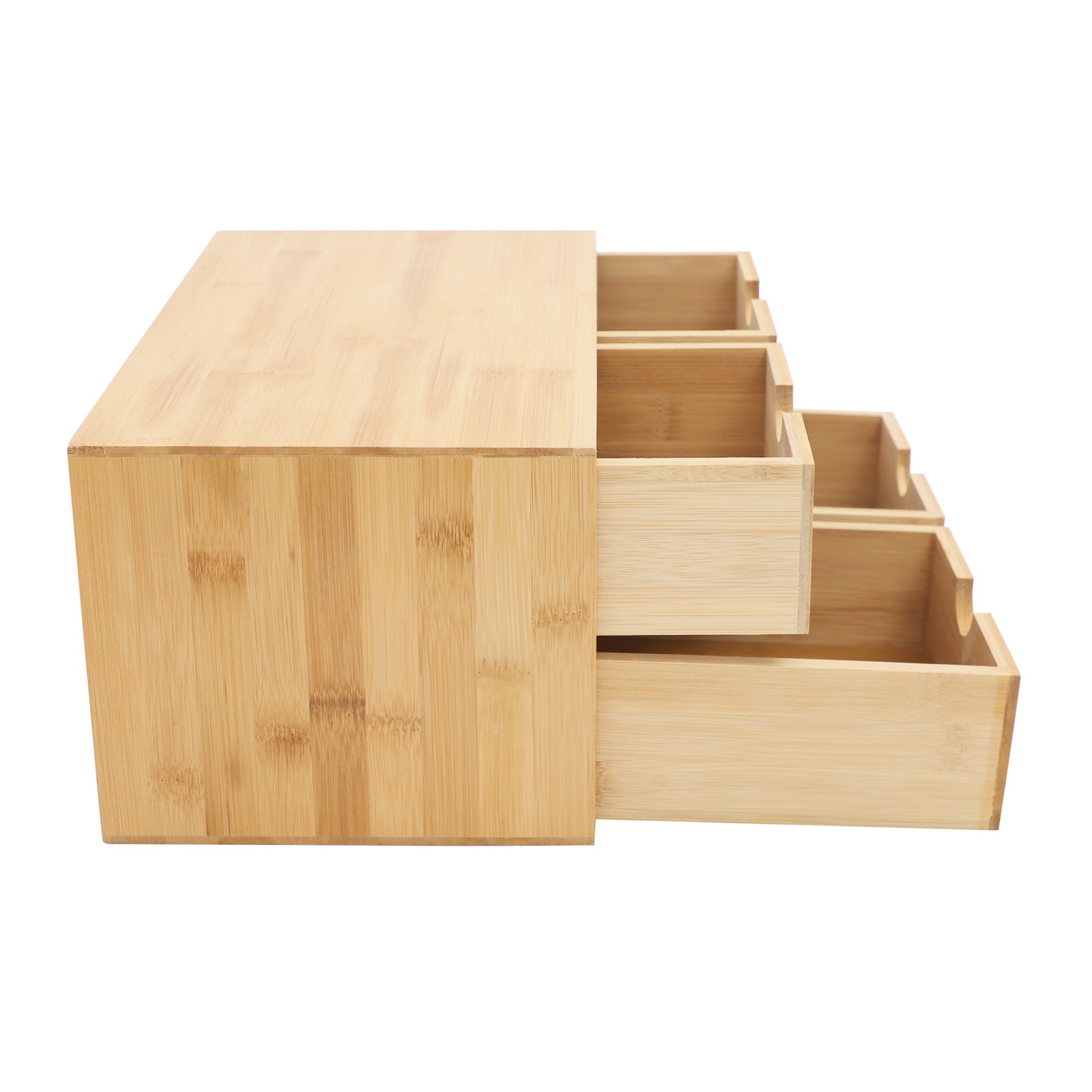 Bamboo Desk Organizer with 4 Drawers, Office Tabletop Storage Organization Box