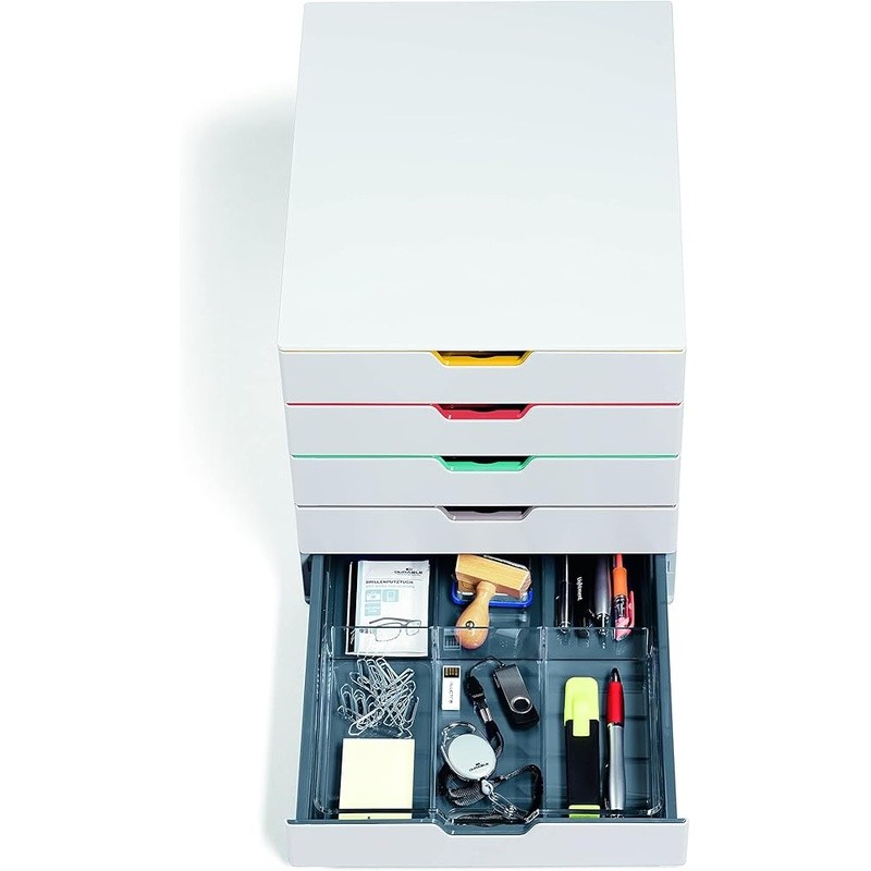 Varicolor 5 Drawer Unit Desktop Organizer Plastic Storage Letter-Size Files New