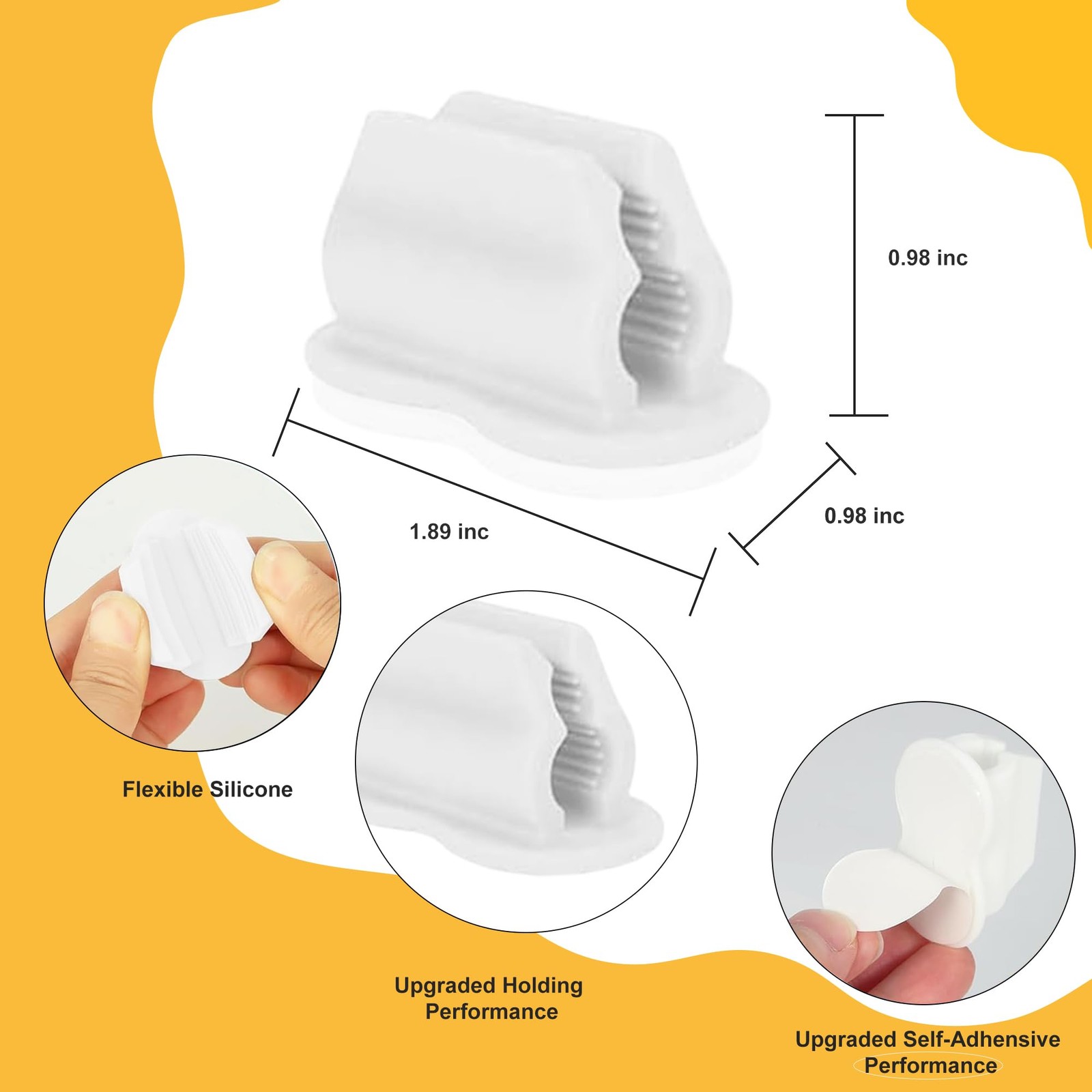 Adhesive Silicone Pen Holder 20 Pack for Desk & Wall, Flexible Pencil and Mar…