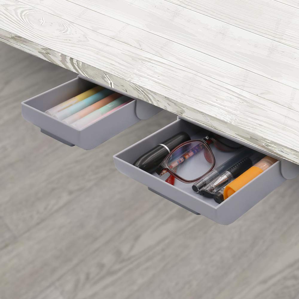 Desk Drawer Attachment, 2 Pack Pencil Organizer, Desk Organizer, Under Desk O…