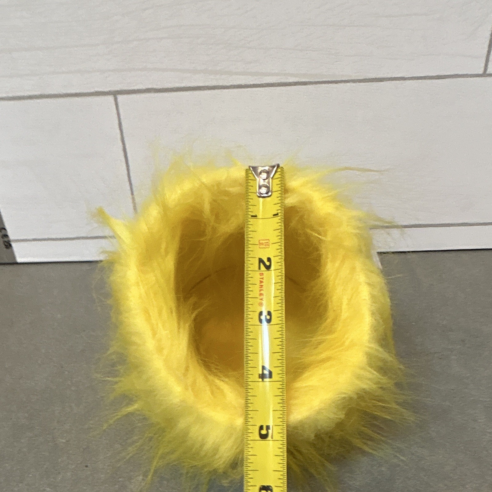 Ashland Color Pop Yellow Faux Fur Cylindrical Pencil/Paintbrush Holder, 5 in