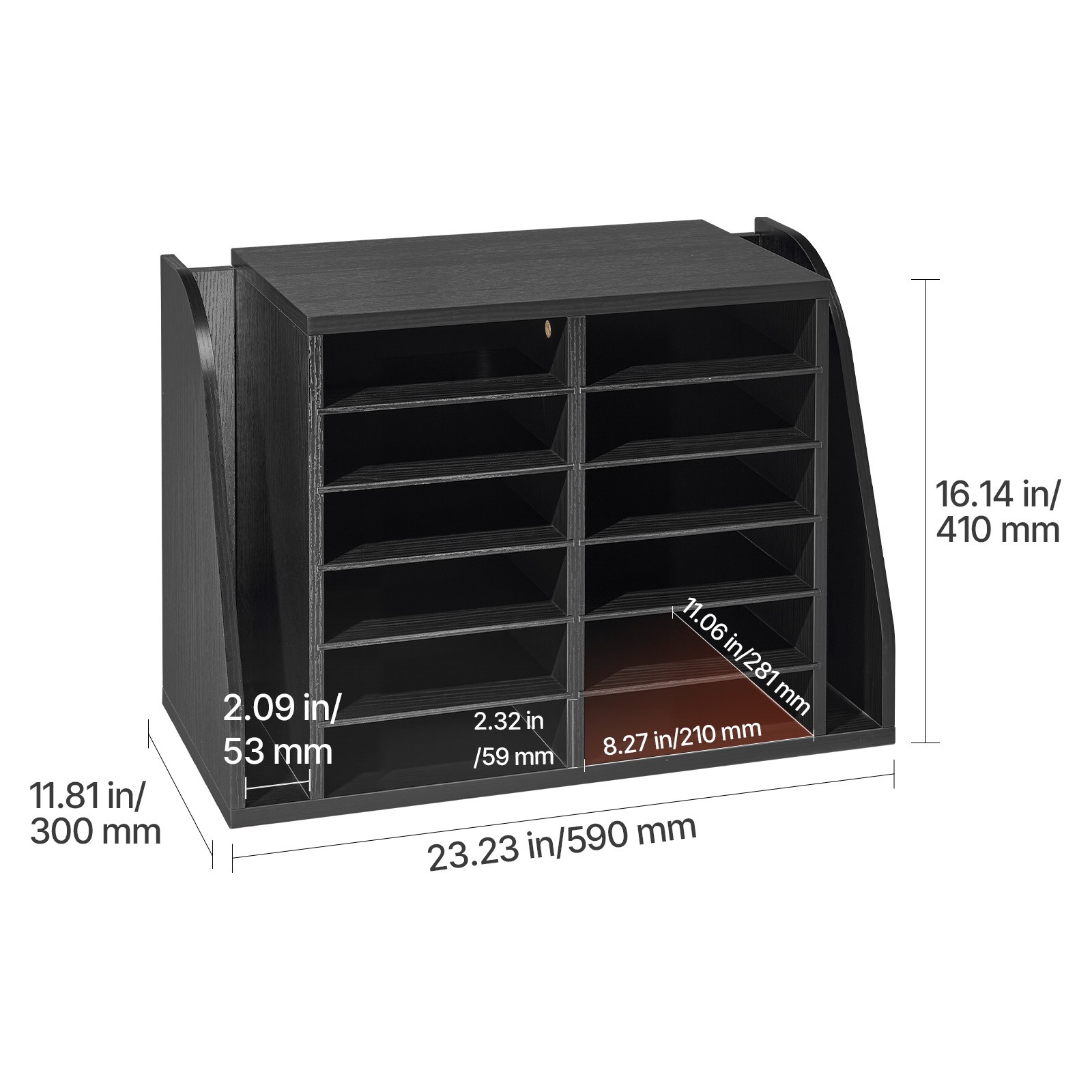 Uimoso 12-Compartment Literature Organizer for Office Mail and Vertical Storage