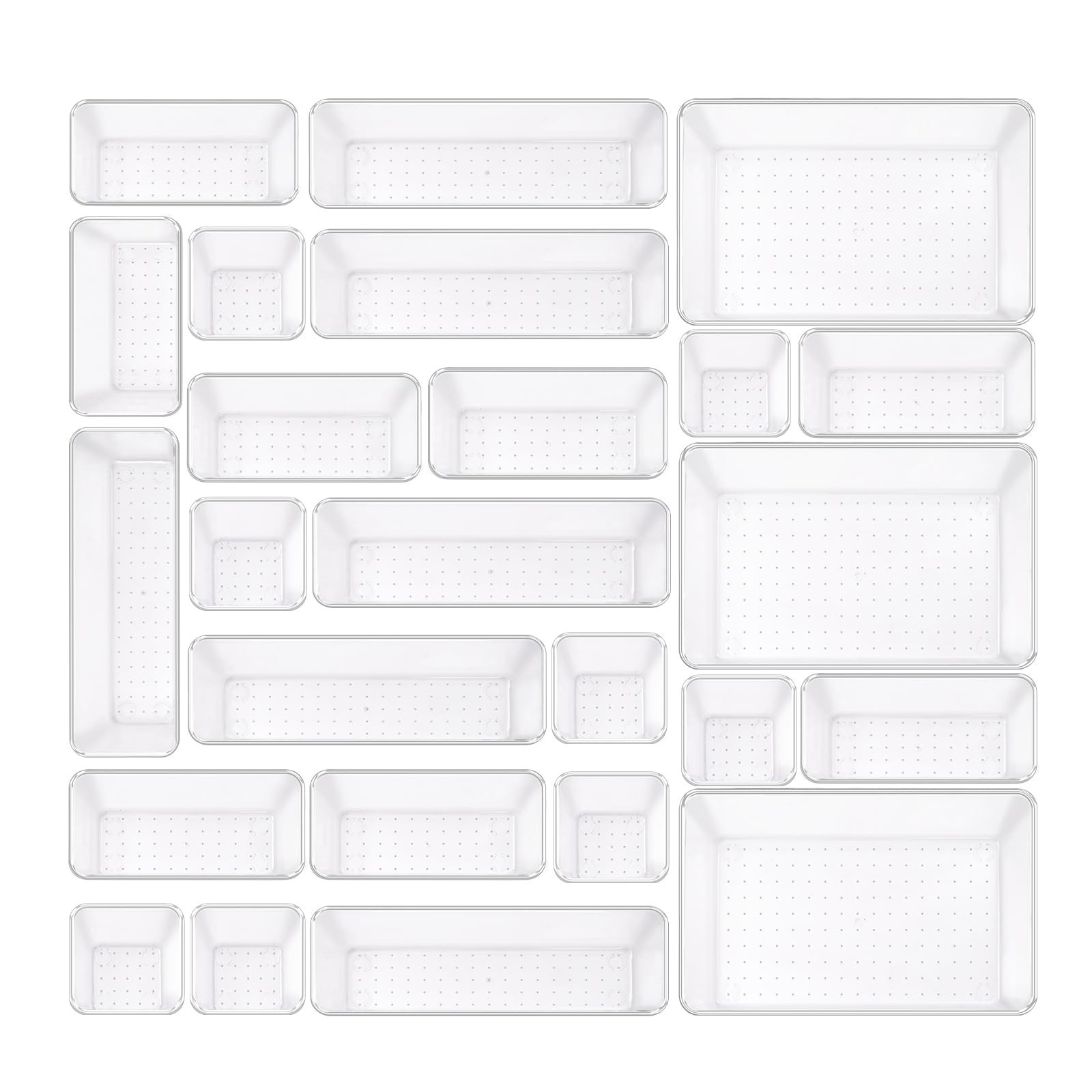 Clear Acrylic Drawer Organizers Set Storage for Makeup, Office Desk Small Van…