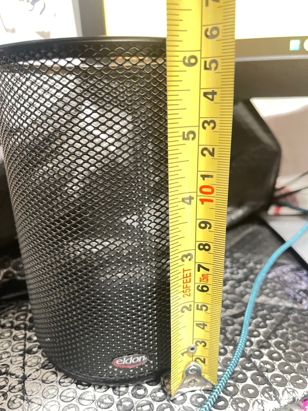 USED Eldon Mesh Durable Pencil Cup Holder 6″H x 4 3/4″D(Q3)