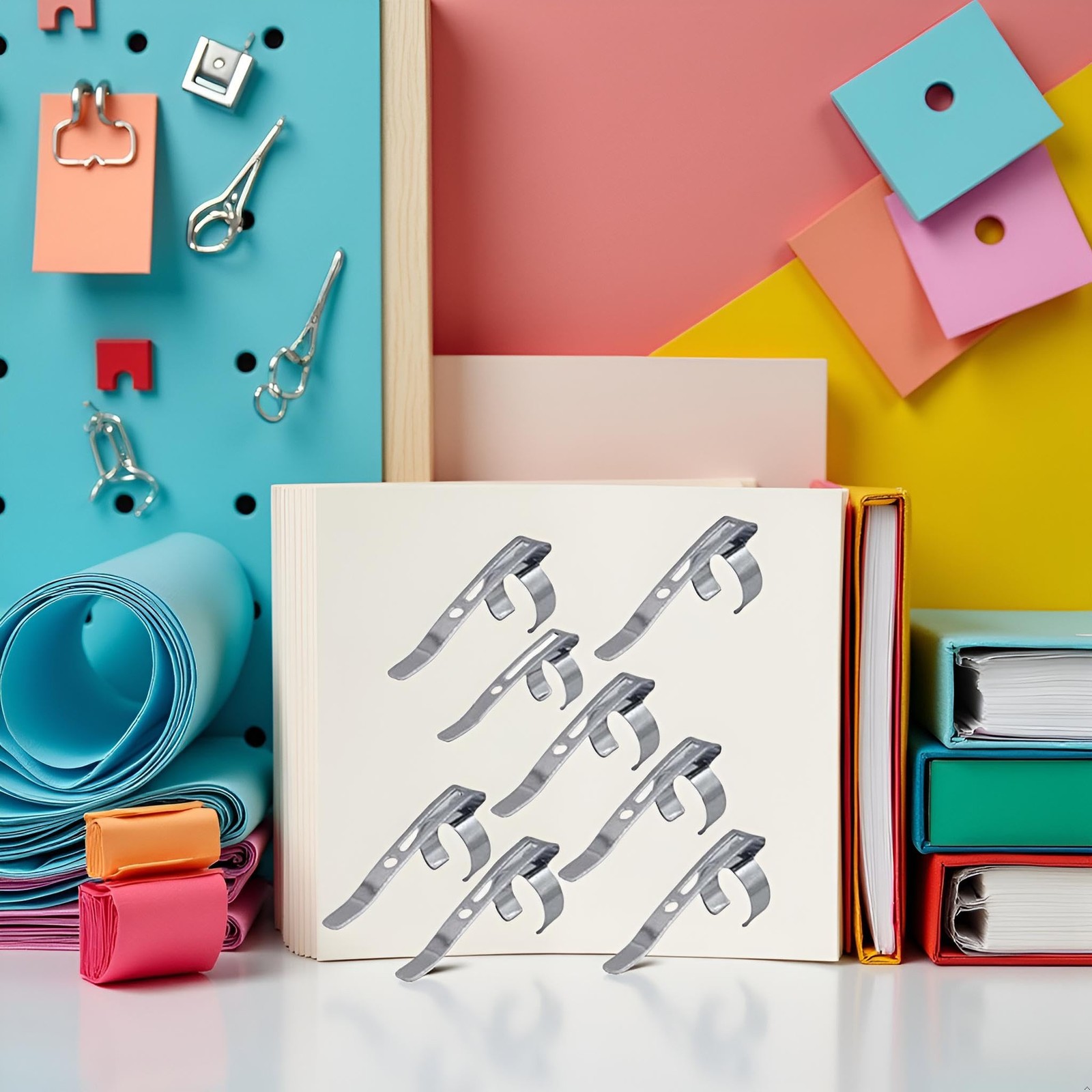 20 Pcs Metal Pencil Clips Slide On Pencil Pocket Pen Holder Clips for Notebook