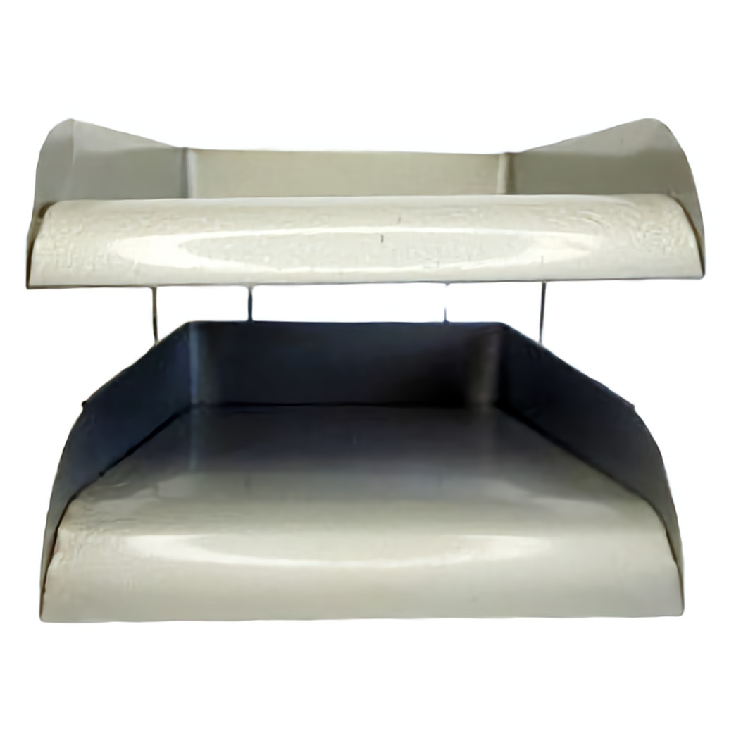 Mid Century Industrial Globe-Wernicke Metal 2 Tier Gray File Document Tray 1940s